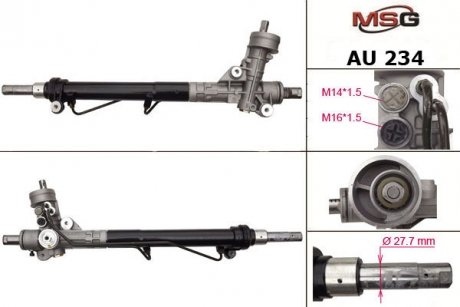 Рулевая рейка с ГПК новая AUDI A4 (8E2, B6) 00-04, A4 Avant (8E5, B6) 01-04, A4 кабрио (8H7, B6, 8HE, B7) 02 MSG AU234