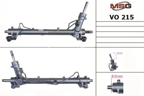 Рулевая рейка с гпк новая volvo c30 06-,s40 ii (ms) 04-,v50 (mw) 04- MSG VO215