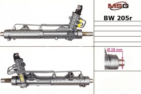 Рулевая рейка с ГПК восстановлена BMW 3 E-46 1998-2005 MSG BW205R (фото 1)