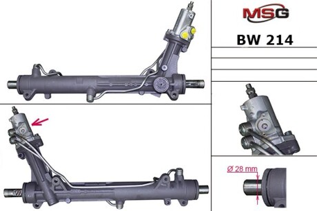 Рулевая рейка из ГПК новая BMW 6 E63-64 04-11, BMW 5 E60-61 03-10 MSG BW214 (фото 1)