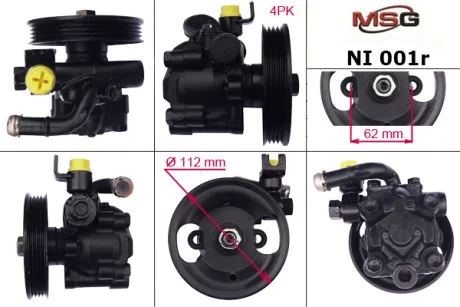 Насос ГУР восстановлен Renault Vel Satis 02-09, Nissan Maxima A32 94-00, Nissan Maxima A33 00-06 MSG NI001R