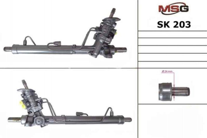 Рулевая рейка с гпк новая seat cordoba (6l2) 02-09; skoda fabia (6y2) 99-08; vw polo (9n_) 01-09 MSG SK203 (фото 1)