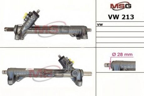 Рульова рейка з г/п vw transporter iv 1.8-2.5d 07.90-04.03 MSG VW 213 (фото 1)
