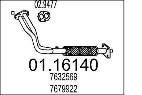 Труба выхлопного газа MTS 0116140