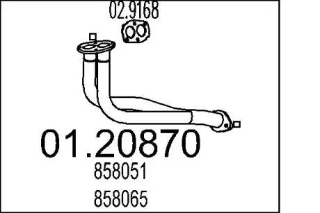 Труба вихлопного газу MTS 0120870