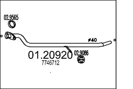 Труба выхлопного газа MTS 0120920