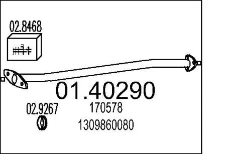 Труба выхлопного газа MTS 0140290