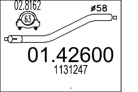 Труба вихлопного газу MTS 01.42600