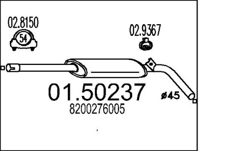 Глушник вихлопних газів MTS 01.50237