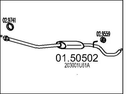 Глушитель системы выпуска (средний) MTS 0150502