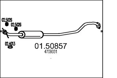 Глушитель agila b 1.0.. MTS 0150857