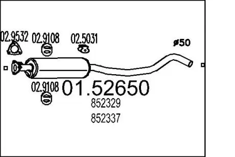 Глушник вихлопних газів MTS 01.52650