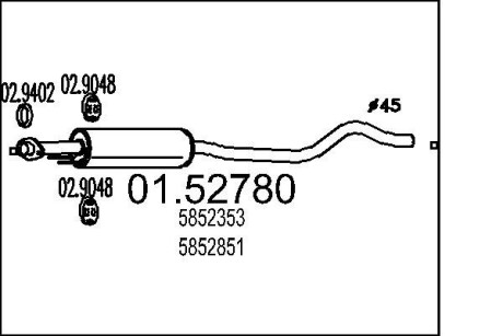 Глушник вихлопних газів MTS 01.52780