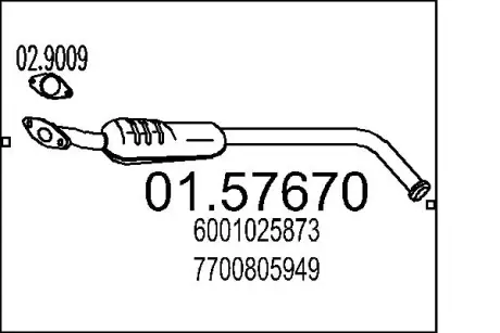 Глушник системи випуску (середній) MTS 0157670