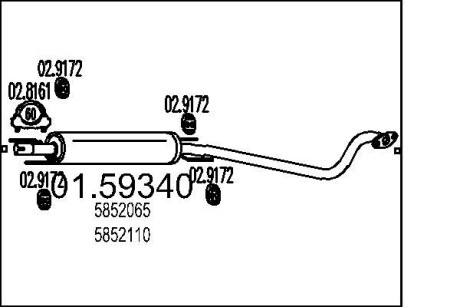 Глушник вихлопних газів MTS 01.59340