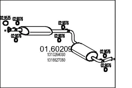 Задняя часть выхлопной системы MTS 01.60209