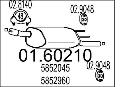 Глушник вихлопних газів кінцевий MTS 01.60210