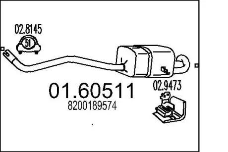 Глушитель выхлопных газов (конечный) MTS 0160511