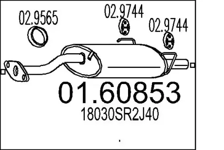 Глушитель выхлопных газов (конечный) MTS 0160853