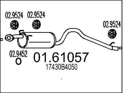 Глушник вихлопних газів (кінцевий) MTS 0161057