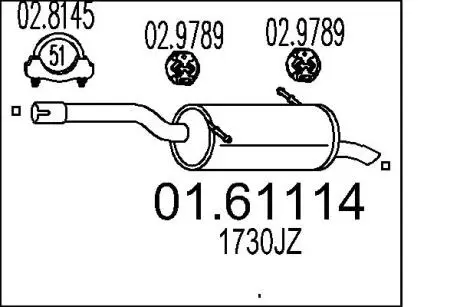 Глушитель выхлопных газов (конечный) MTS 0161114