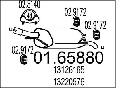 Глушитель выхлопных газов MTS 01.65880