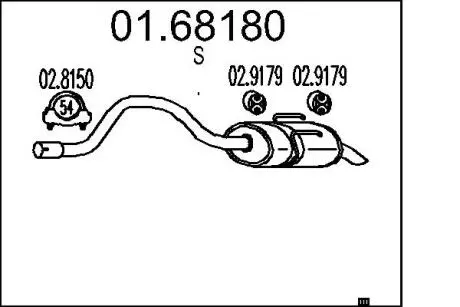Глушитель выхлопных газов (конечный) MTS 0168180
