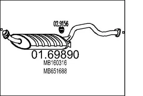 Глушитель выхлопных газов (конечный) MTS 0169890