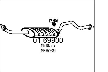 Задня частина вихлопної системи MTS 01.69900