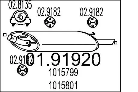 Глушитель выхлопных газов (конечный) MTS 0191920