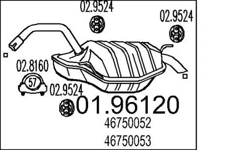 Глушитель выхлопных газов (конечный) MTS 0196120
