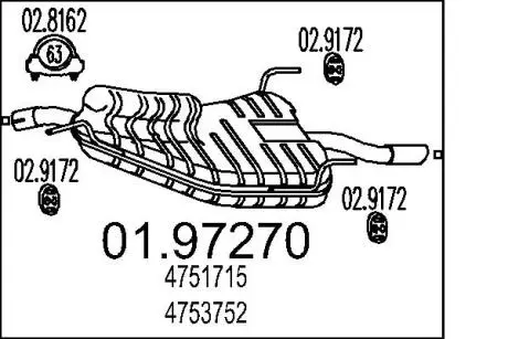 Глушитель выхлопных газов (конечный) MTS 0197270