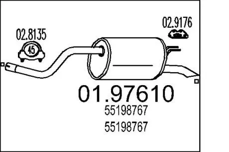 Глушитель выхлопных газов (конечный) MTS 0197610