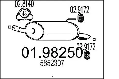 Глушитель выхлопных газов (конечный) MTS 0198250