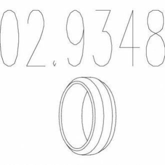 Монтажное кольцо выхлопной системы (d(внутр.) – 45 мм; d(наружн.) – 60 мм; высота – 14 мм) MTS 02.9348 (фото 1)