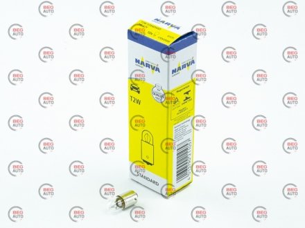 Автолампа t2w 12v 2w ba9s standard NARVA 170533000