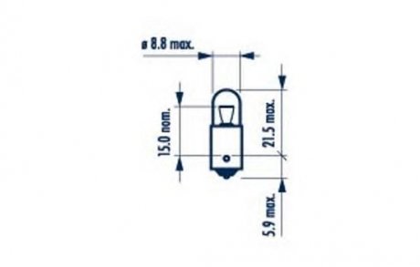 Автолампа t4w ba9s 4 w прозора NARVA 17141