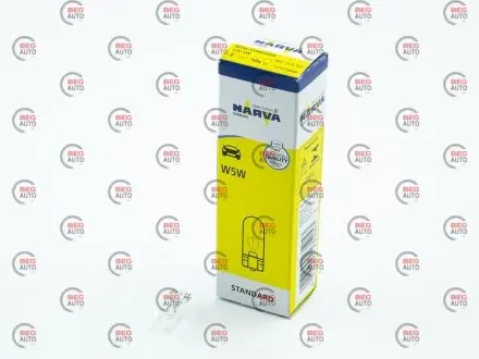 Автолампа w5w w2,1x4,5d 5 w прозрачная NARVA 171773000