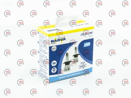 Лампа светодиодная led h4 12/24v range performance 24w 6500k (комплект) NARVA 18032