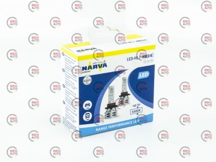 Лампа светодиодная led hb3/hb4 12/24v range performance 24w 6500k (комплект) NARVA 18038