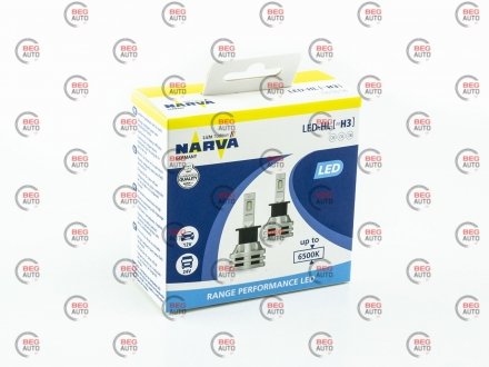 Светодиодная лампа led h3 12/24v range performance 19w 6500k (комплект) NARVA 18058