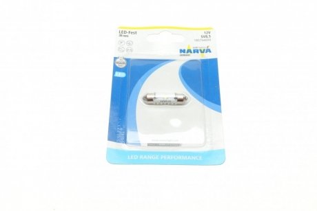 Автолампа 12v 10w (sv8.5) (9.8x38mm) festoon (led) NARVA 180794000