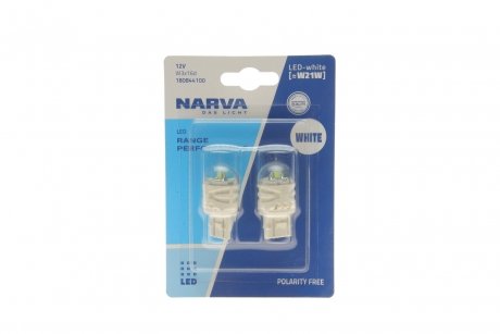 Лампа светодиодная w21w white led range performance 2,2w w3x16d (блистер 2шт) (выр-во) NARVA 180844100