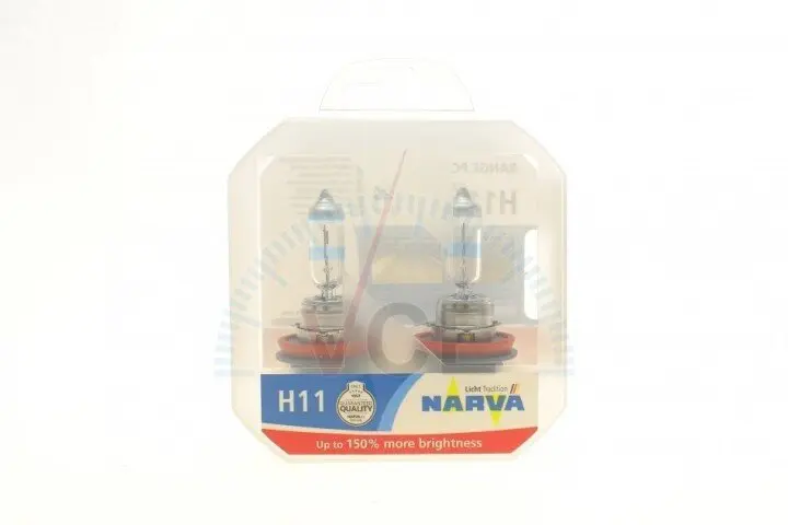 Автолампа h11 12v 55w pgj19-2 range power 150 (2 шт.) NARVA 481012100 (фото 1)