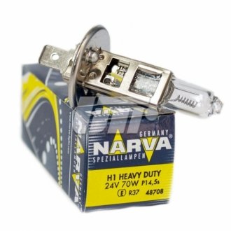 Автолампа heavy duty h1 p14,5s 70 w прозрачная NARVA 48708