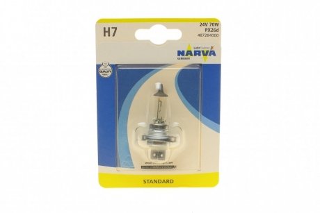 Автолампа h7 24v 70w px26d standard (blister) NARVA 487284000