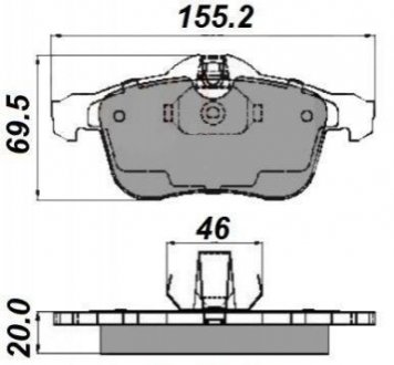 Комплект тормозных колодок, дисковый тормоз NATIONAL NP2005 (фото 1)