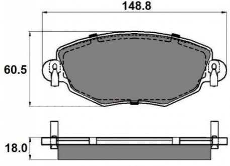 Комплект тормозных колодок, дисковый тормоз NATIONAL NP2011 (фото 1)