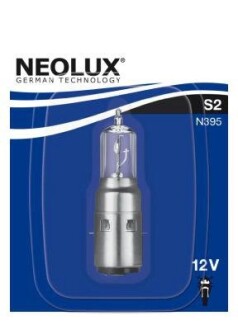 Автолампа s2 ba20d 35 w прозора NEOLUX N395-01B