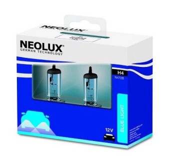 Автолампа blue light h4 p43t 55 w 60 w прозрачно-голубая NEOLUX N472BSCB